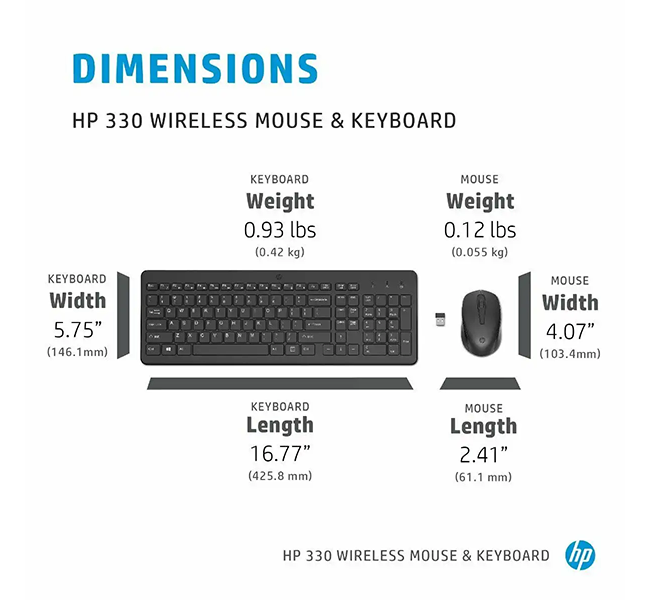 HP 330 Wireless Mouse & Keyboard Combo (English) - Image 3
