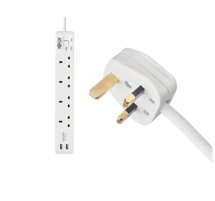 Tripplite Extension cable - 4-Outlet Power Strip with USB-A Charging