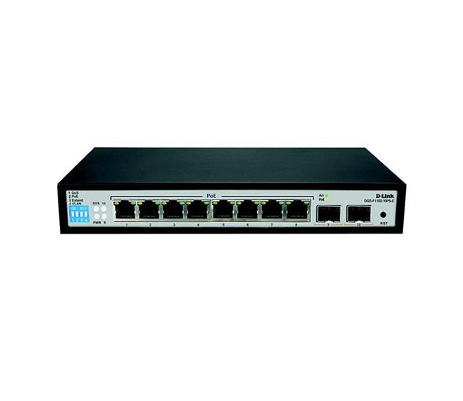 D-Link 8 Port PoE Gigabit Smart Managed Switch + 2 SFP (DGS-F1100-10PS-E) - Image 3