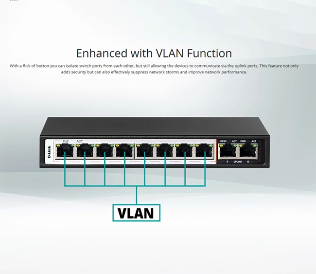 D-Link 10-Port Gigabit PoE Switch (DGS-F1010P-E) - Image 2