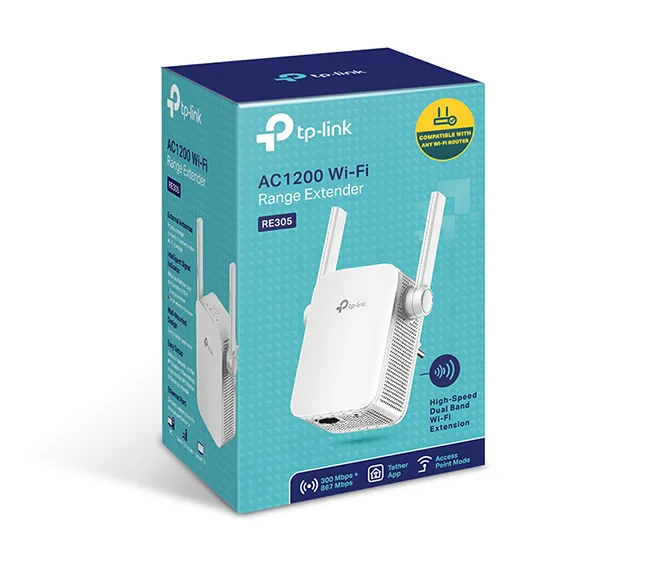 TP-Link AC1200 Wireless N Wall Plugged Range Extender - TL-RE305