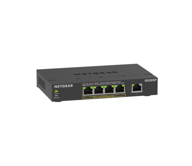 Netgear GS305P-300UKS 5-Port Gigabit Unmanaged Switch with PoE+