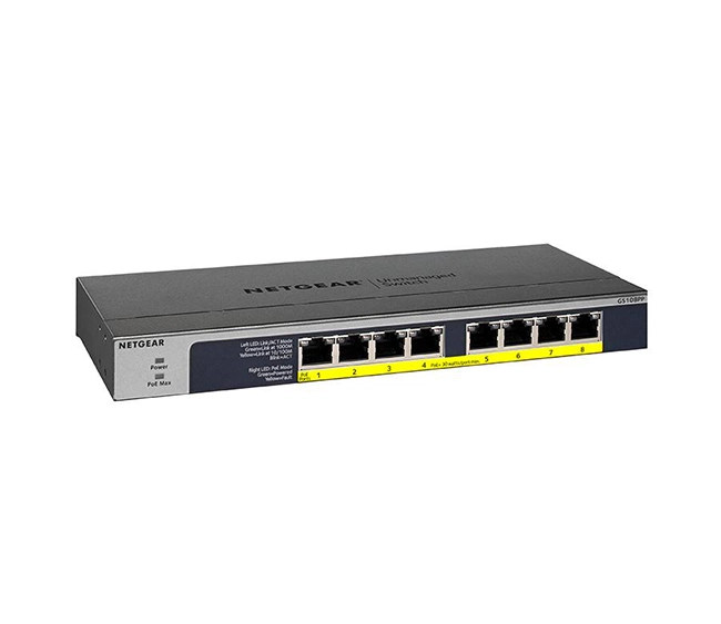 Netgear GS108PP-100EUS 8-Port PoE+ Gigabit Unmanaged Switch