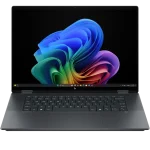 Front-facing laptop mode of the OmniBook Ultra Flip 16 on a workspace.