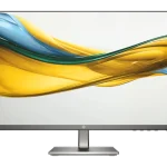 HP Series 5 527da 27 inch FHD monitor front view showing height-adjustable stand