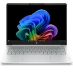 HP OmniBook 3 14 Laptop showing the sleek Starlit Blue chassis and 2K touchscreen display.